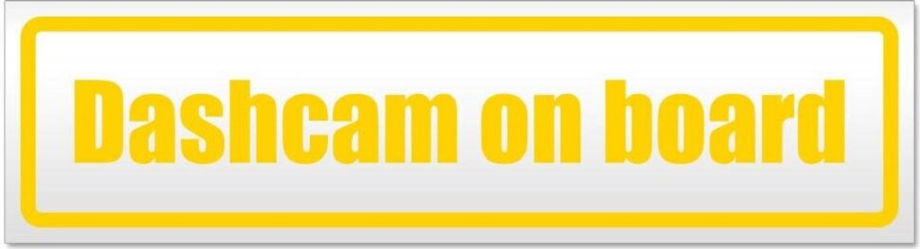Kiwistar - Autoaufkleber - Gelb - 60 x 16 cm - Dashcam on Board - Hinweis Aufkleber Sticker für Auto, Kfz, Fahrrad, PKW, LKW