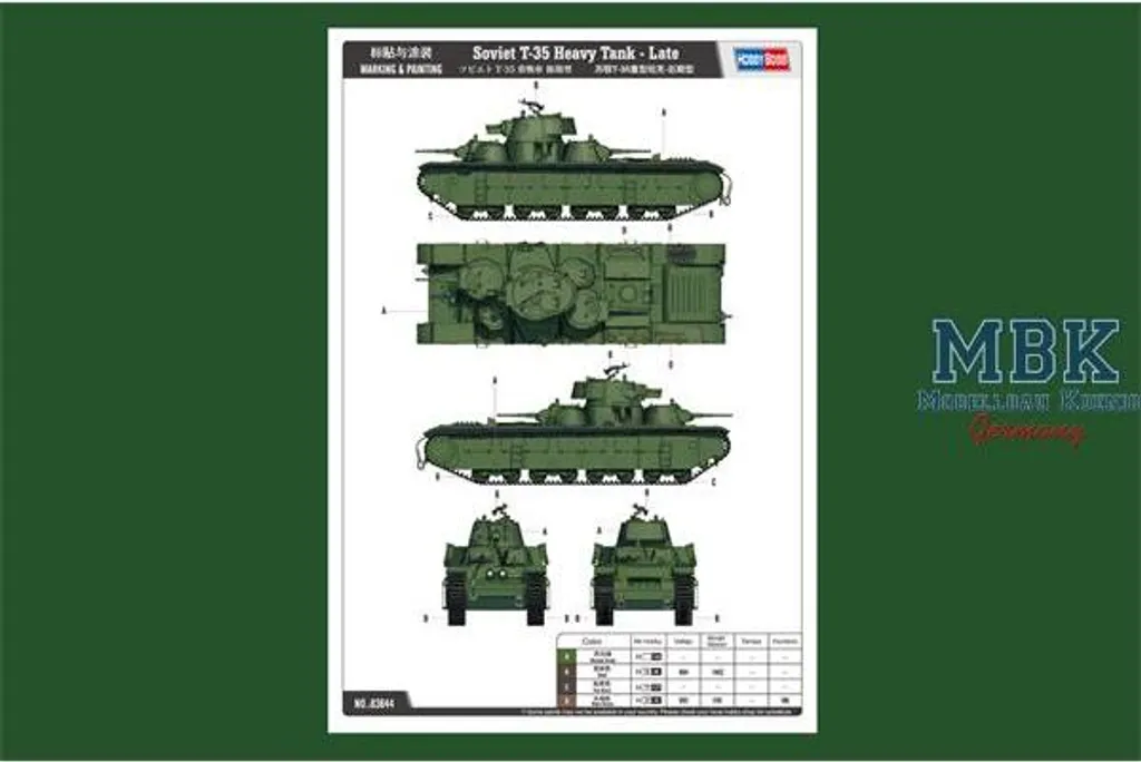 Char Soviétique T-35 Version Tardive Hobby Boss avec Multi-Tourelles