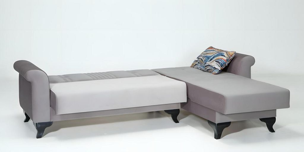 Ecksofa L Form Stoffsofa Sofa Couch Grau Polstersofa Klappsofa Bettfunktion