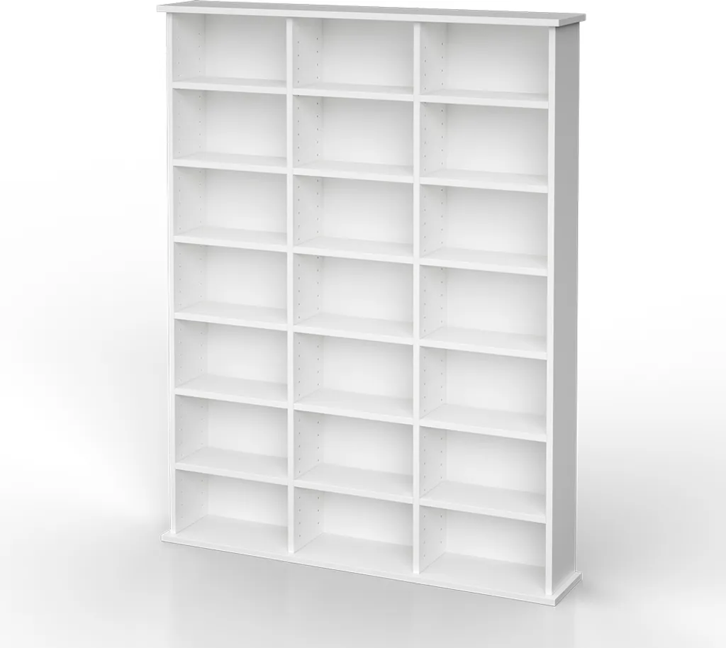 Bibliothèque CD Vicco Jukebox 105.4 cm de large en bois blanc mat