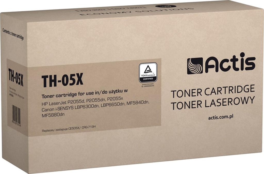Actis TH-05X Toner für HP Canon Drucker Ersatz für HP 05X CE505X Canon CRG-719H; Standard; 6500 Seiten; schwarz