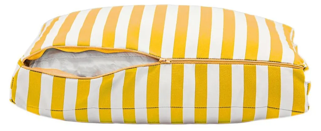 Coussin de jardin déhoussable 50x50cm rayé jaune : confort lavable - 6