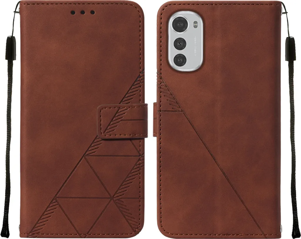 Custodia Motorola Moto E32 Flip in Pelle Marrone - Portafoglio Vintage