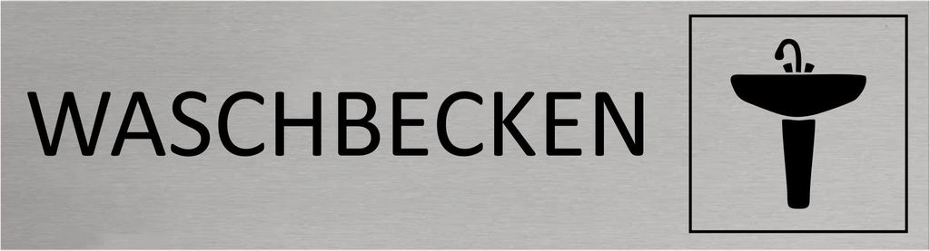 CombiCraft Aluminium Türschild Waschbecken 165x45mm mit 3M-Tape