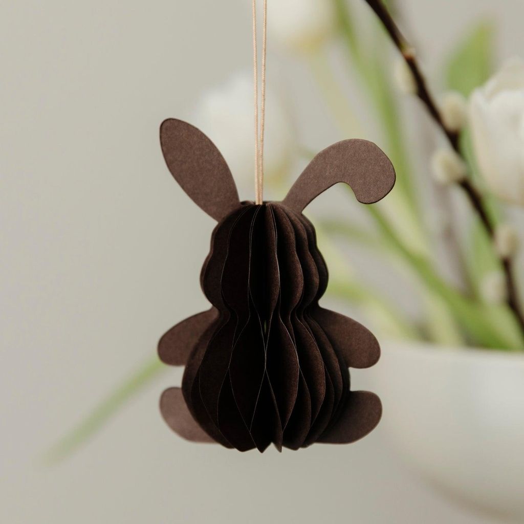 Papieranhänger Hase Lotte - dunkelbraun