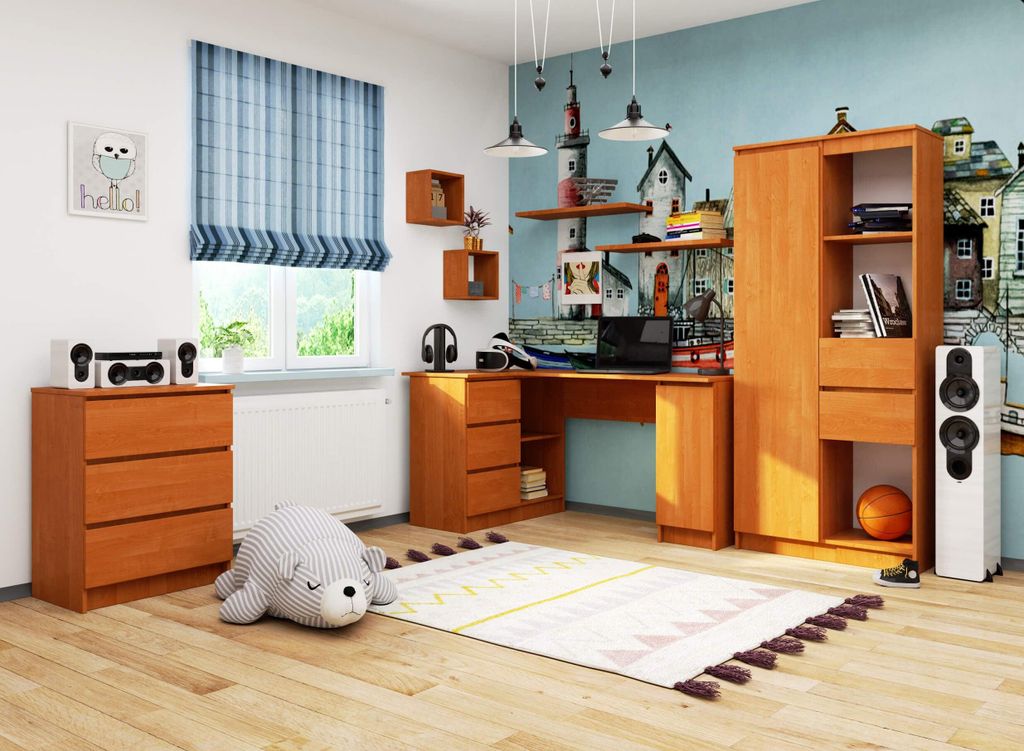 Schreibtisch mit Stauraum | Bürotisch | 3 Schubladen & Regalablage