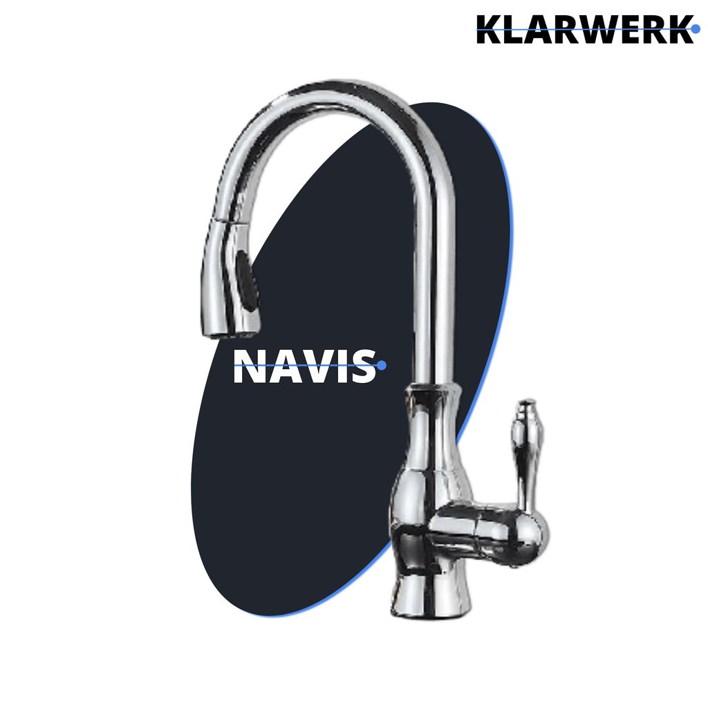 KLARWERK® NAVIS | Edelstahl ausziehbare Küchenarmatur Chrom Produktbild 