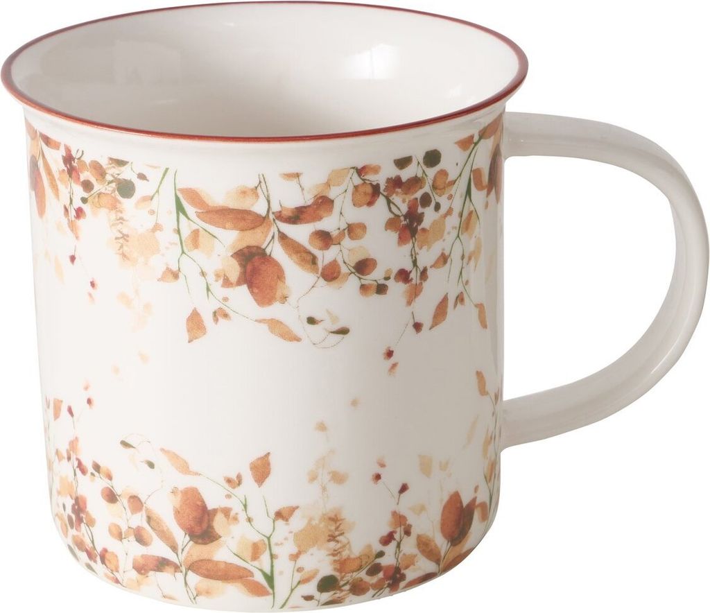 Porzellanbecher mit farbigem Rand, BERNADA, 320 ml