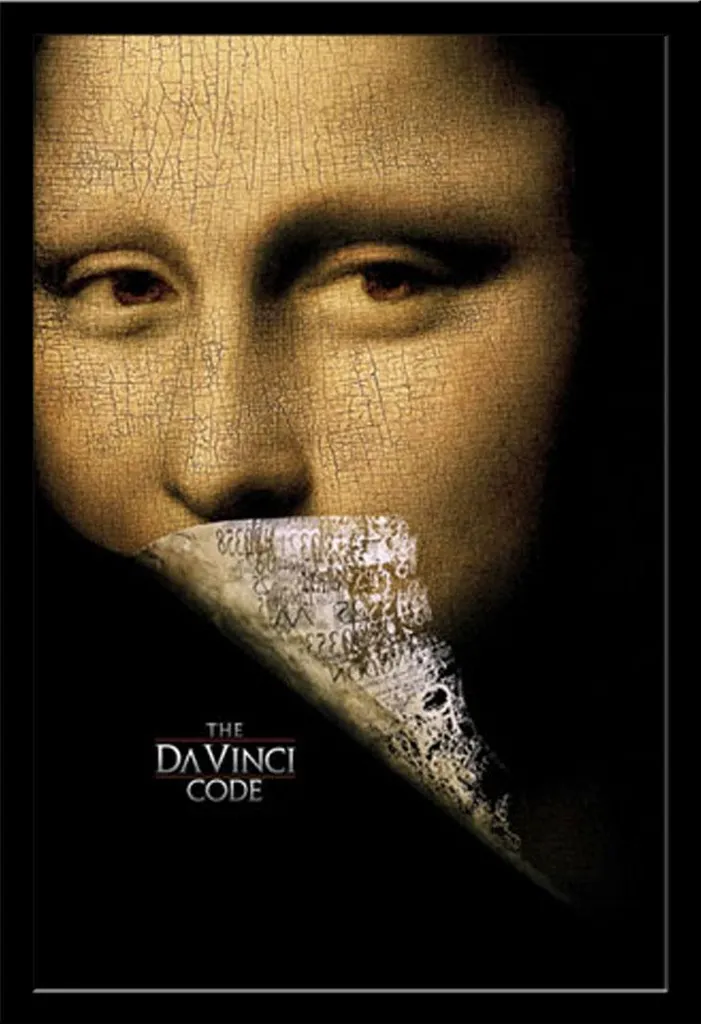 Affiche Da Vinci Code Sakrileg avec cadre MDF noir Shinsuke 61x91,5 cm