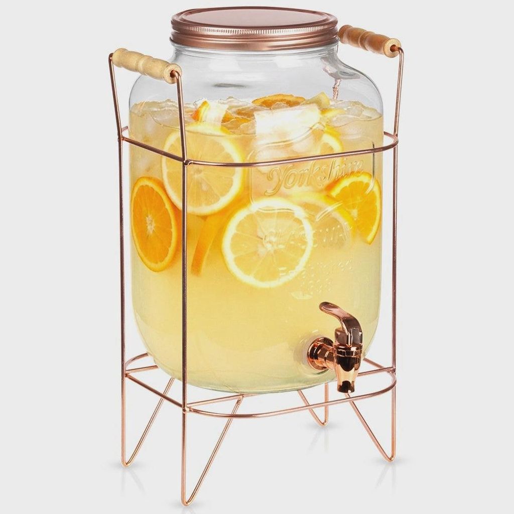Getränkespender mit Zapfhahn und Ständer, 8 l Glas Produktbild 