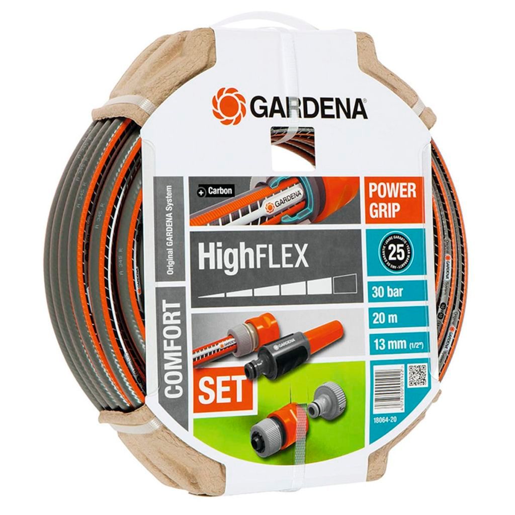 GARDENA Gartenschlauch-Set 6-tlg. Comfort HighFLEX 20 m Produktbild 