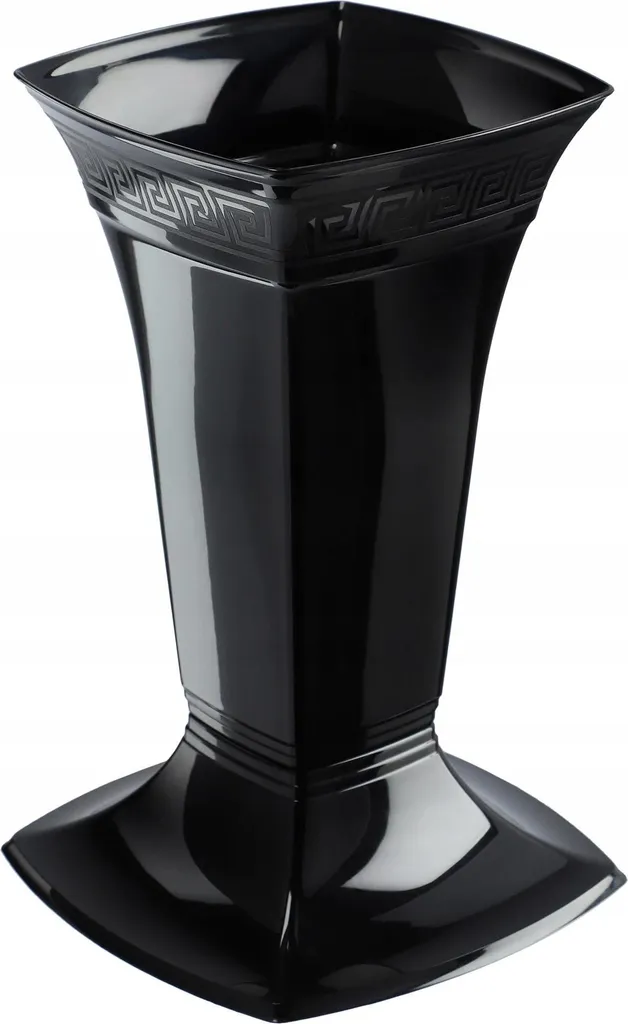 Vase funéraire noir pour cimetière - Hauteur 30 cm - Design sobre élégant