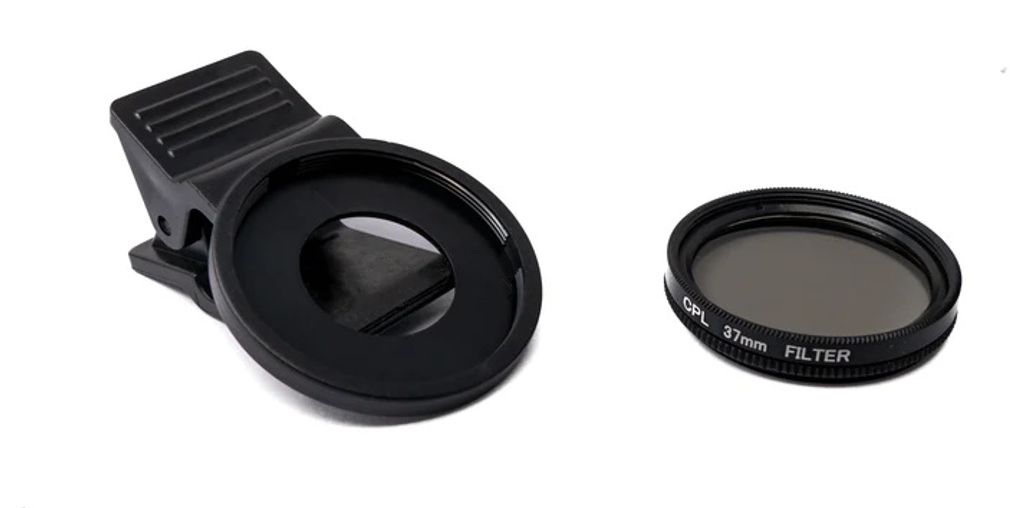 SYSTEM-S CPL Filter 37 mm Linse mit Clip für Smartphones in Schwarz