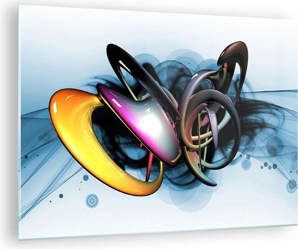 Bilder auf glas - Cyberspace Abstraktion Modell - 70x50cm - Glasbilder - Wandbilder - Kunstdruck - zum Aufhängen bereit - Wanddekoration aus Glas ...