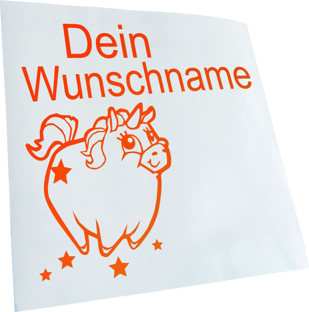 Kiwistar - Autoaufkleber - Einhorn Dein Wunschname Heckscheibe - Aufkleber für Auto Kfz Fahrrad, LKW, Truck Mofa