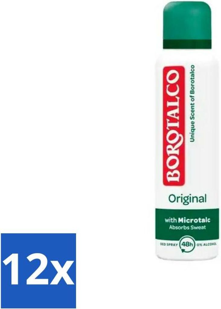 Borotalco Deo Spray Original 150 ml - Vorteilspack - 12 Stücke