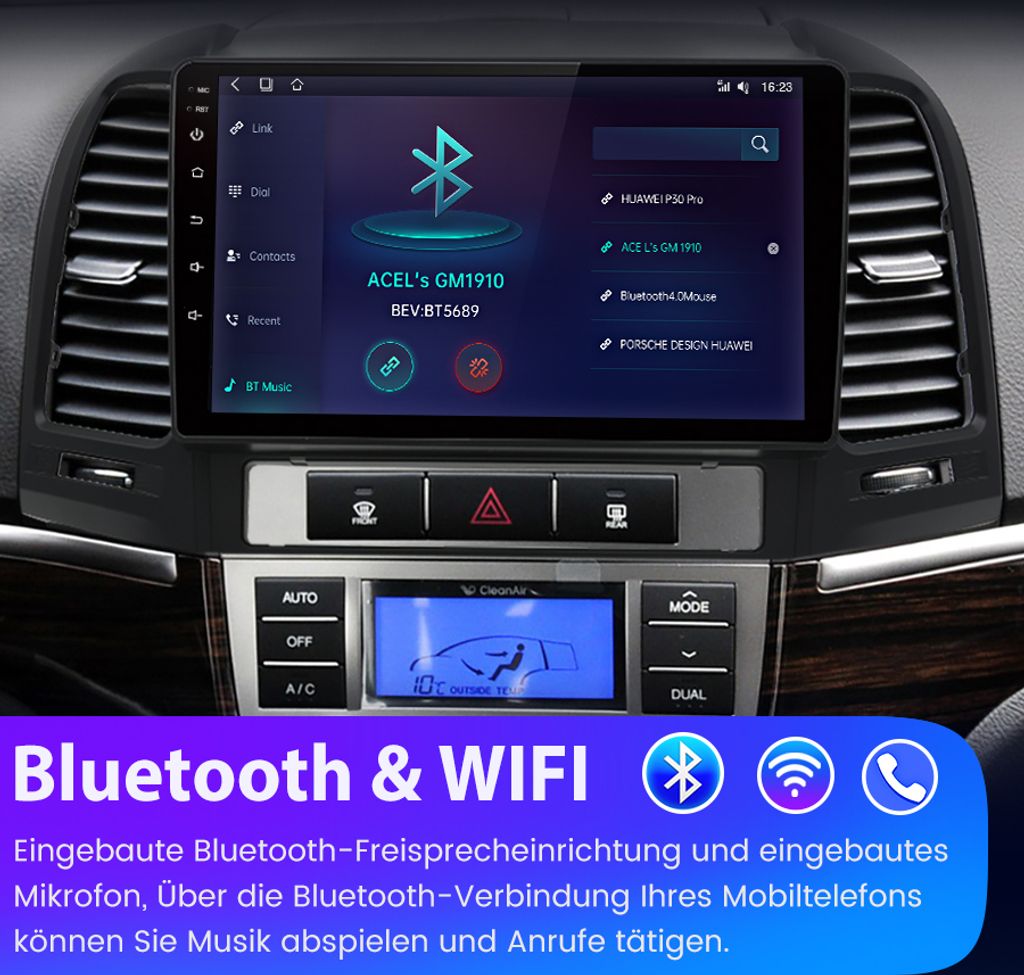 9'' DAB Carplay Navi WIFI 6+128G Pre Hyundai Santa Fe 2 Obrázok produktu 10