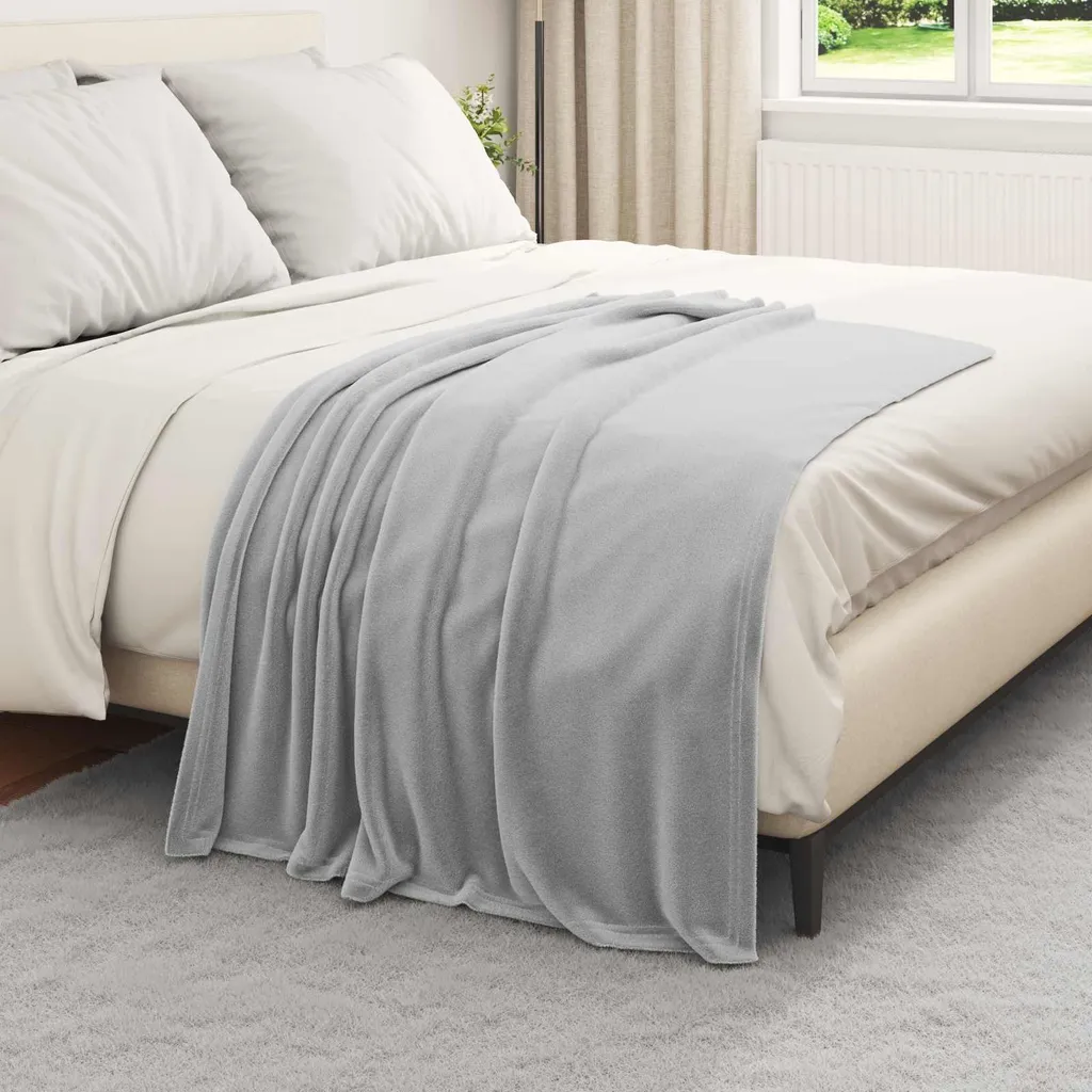 vidaXL Coperte 6 pezzi grigio 130 x 150 cm in pile - 3
