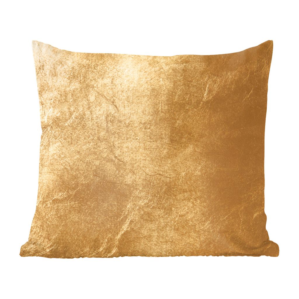 MuchoWow Zierkissen Sofakissen Wohnzimmer Dekokissen 60x60 cm Licht fällt auf eine goldene Wand - Sitzfläche - Foto Polster