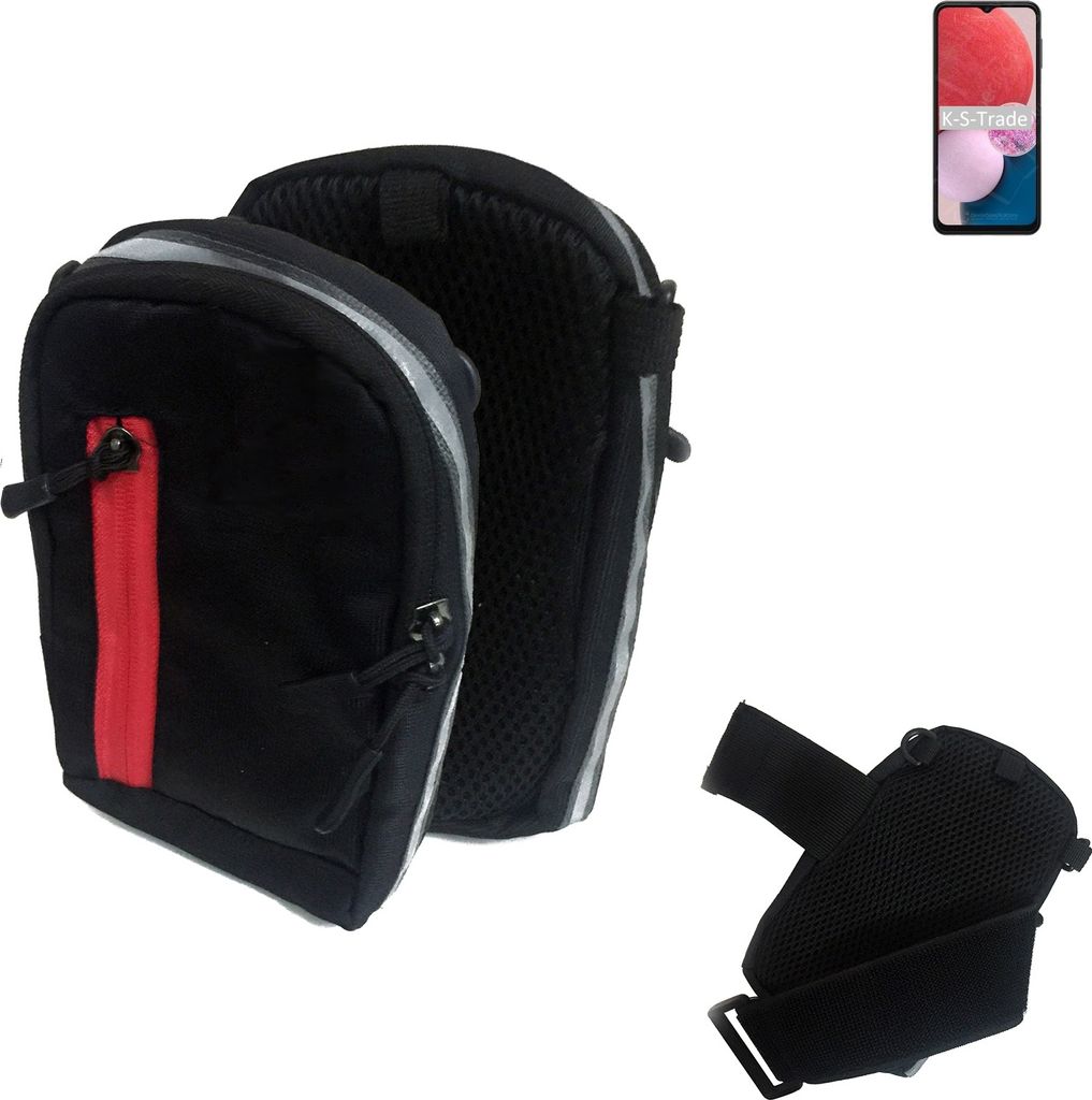 K-S-Trade Outdoor Gürteltasche Holster Umhängetasche kompatibel mit Samsung Galaxy A13 schwarz Handy Tasche Case travelbag Schutz Hülle Handy