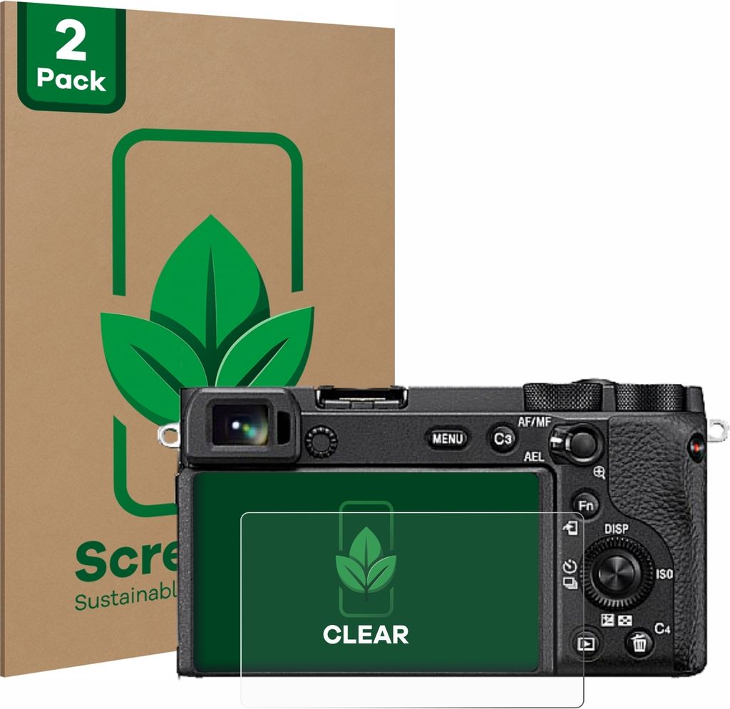 2x ScreenLeaf Schutzfolie für Sony Alpha 6600 nachhaltiger Displayschutz Display Schutz Folie Klar Transparent