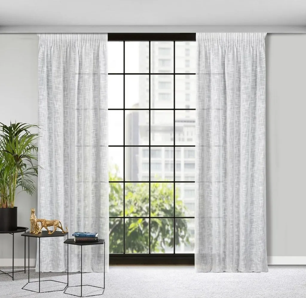 Rideau 140x270 Rubi blanc Eurofirany prêt à poser élégant pour salon