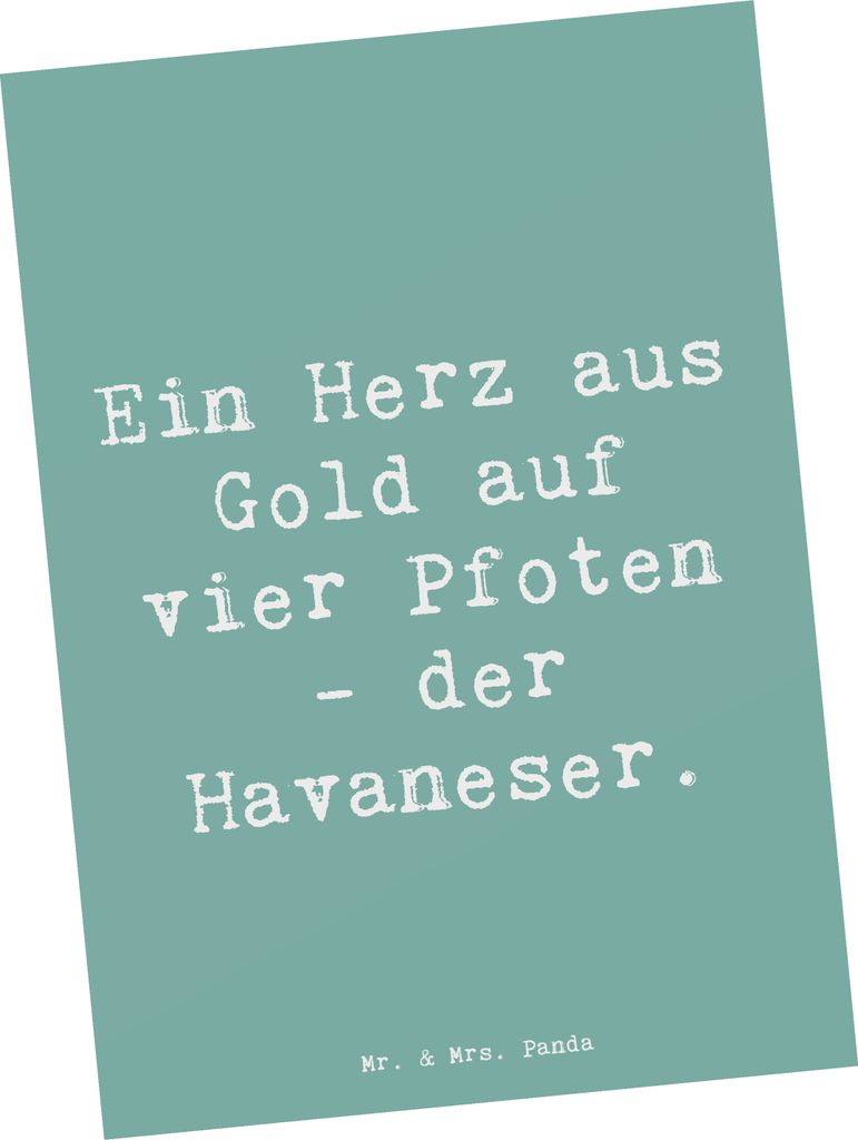 Mr. & Mrs. Panda Postkarte Spruch Goldherz Havaneser - Meeresbrise - Geschenk, vier Pfoten, Postkarten, spruchkarte, Hunde, Fotokarte, Hunderassen ...