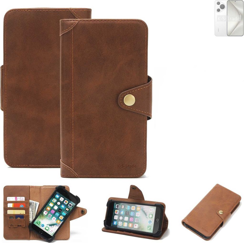 K-S-Trade Handyhülle kompatibel mit Huawei Pura 70 Schutz Hülle Walletcase Bookstyle Tasche Case Handytasche Wallet Flipcase Cover PolyurethanBra...