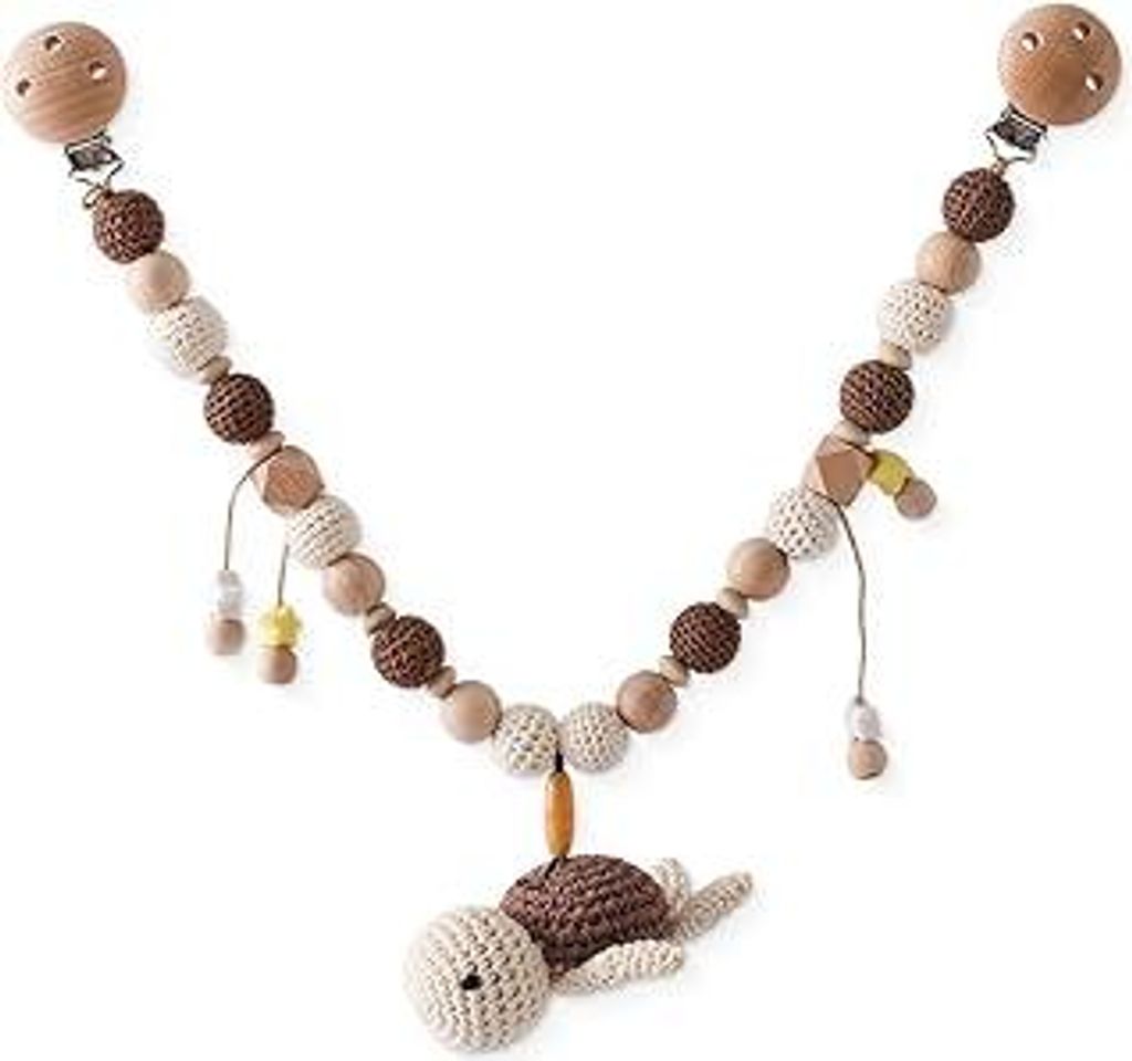 Kinderwagen Kette Baby Mobile, Kinderwagenkette Aus Holz Und Baumwolle Gehäkelt Babyspielzeug Kinderwagen Spielzeug Für Babys (Schildkröte)