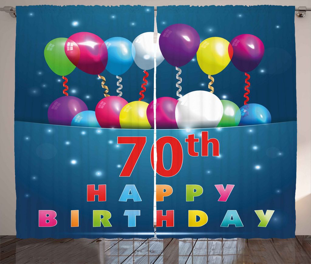 ABAKUHAUS Bunt Rustikaler Gardine, Luftballons Party Items, Schlafzimmer Kräuselband Vorhang mit Schlaufen und Haken, 280 x 175 cm, Mehrfarbig