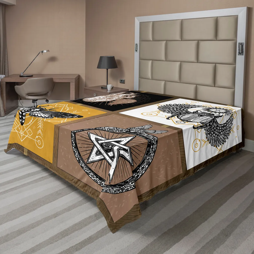 Drap plat ésotérique pour lit décoratif, style sorcière moderne 260cm