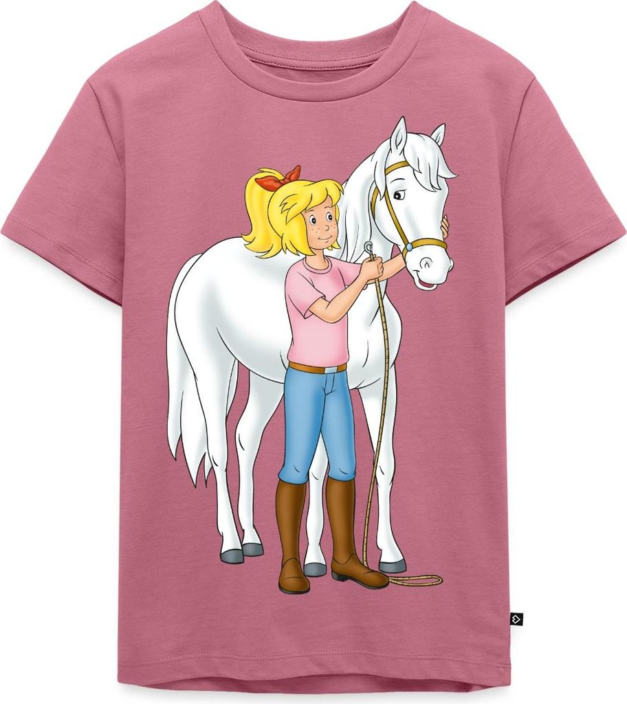 Spreadshirt Bibi Und Tina Bibi Mit Stute Sabrina Kinder Premium T-Shirt, 110/116 (4 Jahre), Mauve