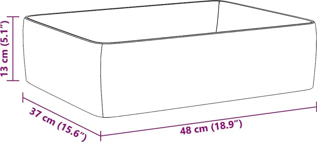 Vasque à poser rectangulaire céramique blanche vidaXL 48 cm de large - 8