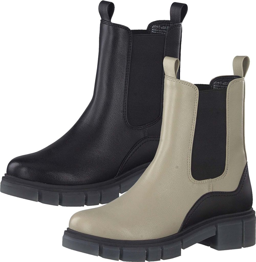 MARCO TOZZI Damen Chelsea Boots Stiefeletten Halbstiefel 2-25413-37, Größe:39 EU, Farbe:Schwarz