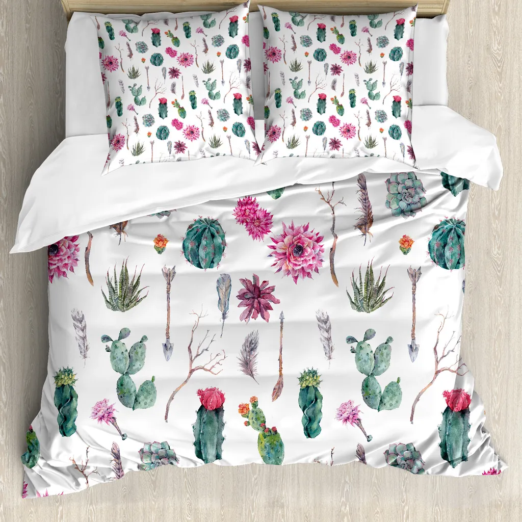 Copripiumino ABAKUHAUS Cactus Hawaii 200x200 Anallergico per Allergie