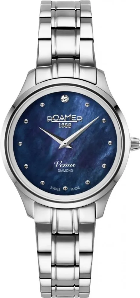 Montre femme Roamer 601857 41 49 20 classique bleu marine diamants