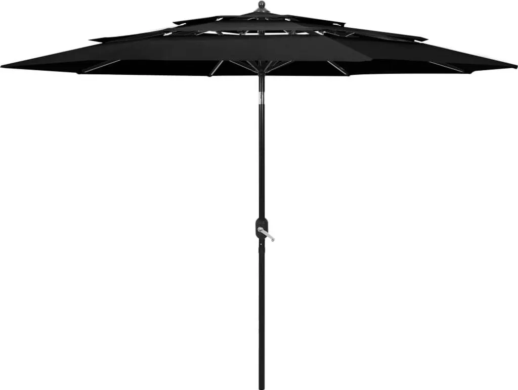 VidaXL Ombrellone Da Balcone A Semicerchio - Talpa - Con Palo In Alluminio E Manovella - Protezione UV 270x144x222 Cm - 2