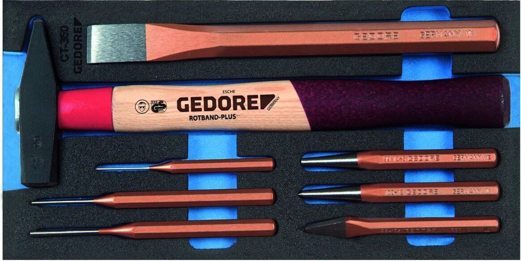 GEDORE 1500 CT1-350 Meißel-Sortiment in Check-Tool-Modul, 2309041