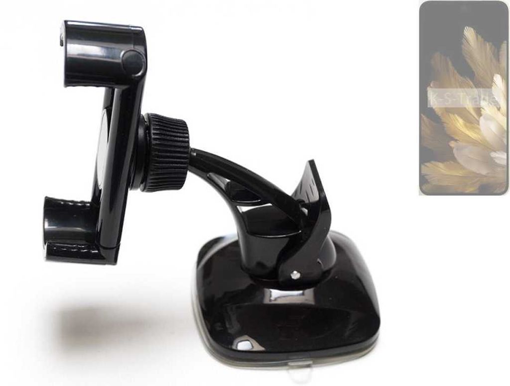 K-S-Trade kompakte Handy-Halterung Windschutzscheibe kompatibel mit Oppo Find N3 Armaturenbrett schwarz Autohalterung KFZ Halter Scheiben-Halterung
