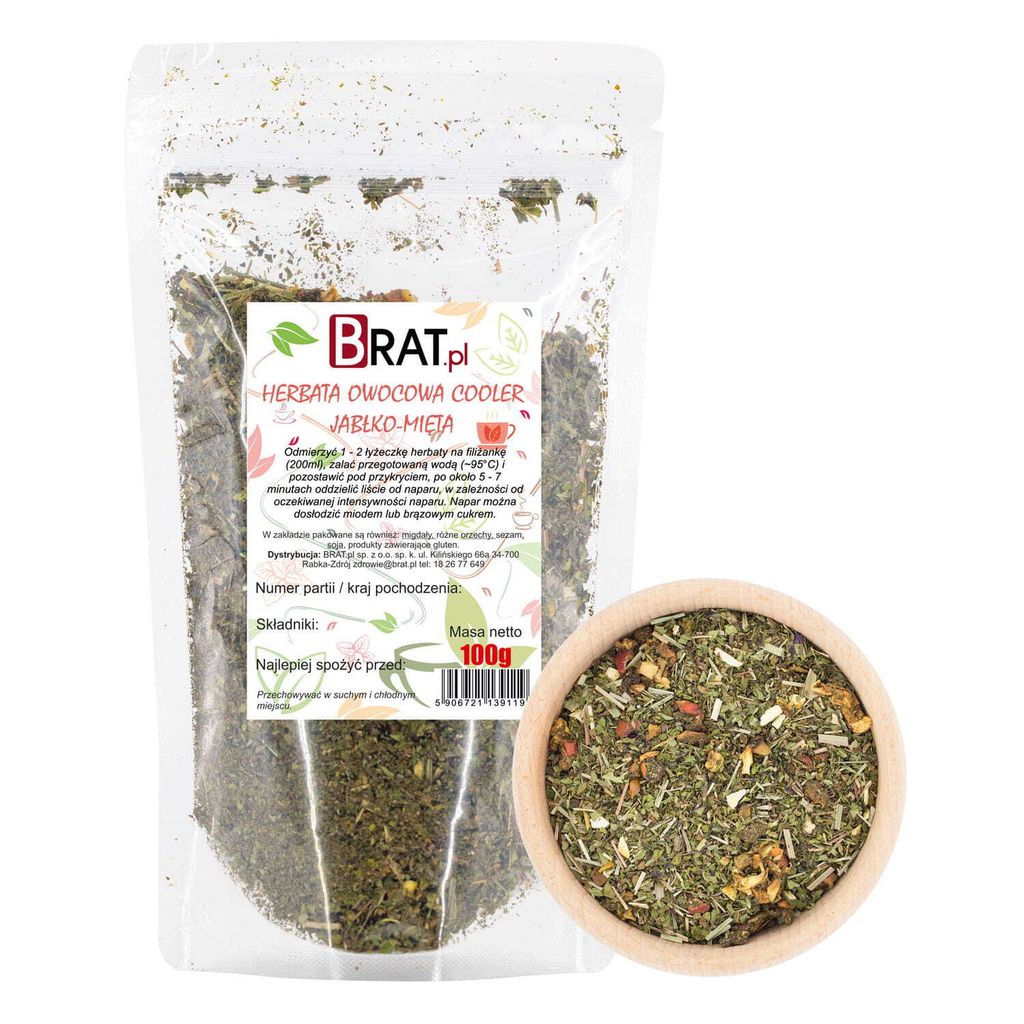 Herbata owocowa Cooler - jabłko mięta 100g Brat.pl Zdjęcie produktu 