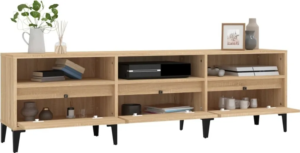 Mobile TV 150cm Rovere Sonoma Hommie - Facile Montaggio Legno - 4