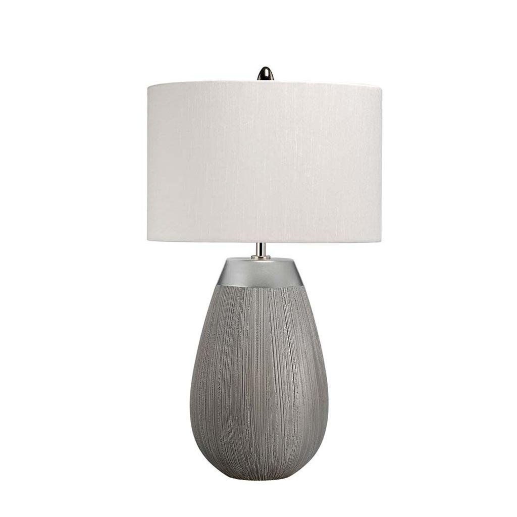 Elstead Harrow Tischleuchte E27 Silber Hepplewhite-hellgrau