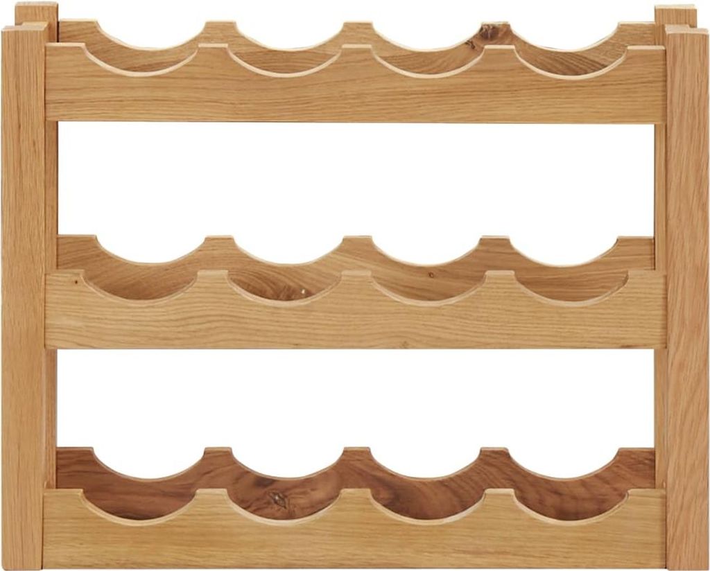 vidaXL Stojan na víno na 12 fliaš 47 x 21 x 36 cm Dubový Obrázok produktu 