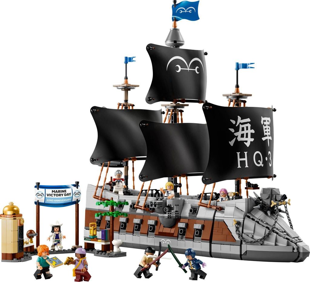 LEGO ONE PIECE: Buque de guerra marino de Garp. Modelo de Imagen del producto 