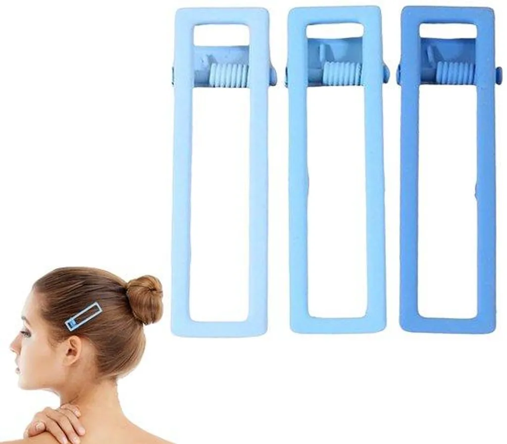 Barrette en métal bleue pour femmes idéale pour coiffer et boucler