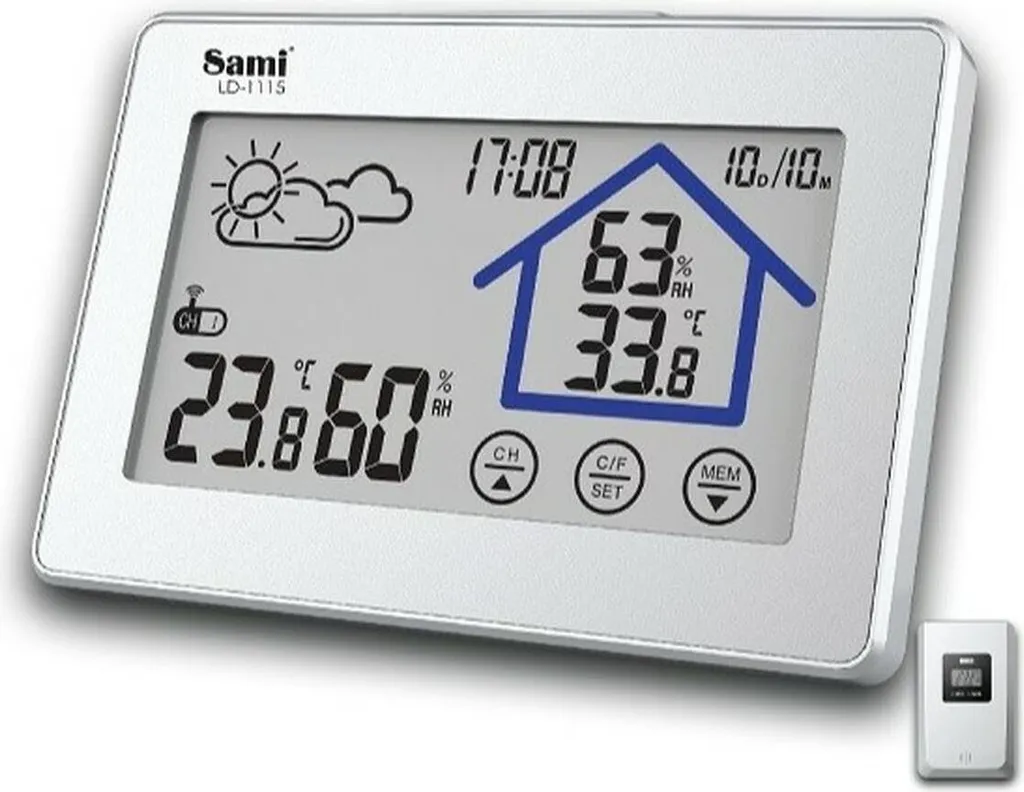 Station météo sans fil avec capteur extérieur pour maison et jardin