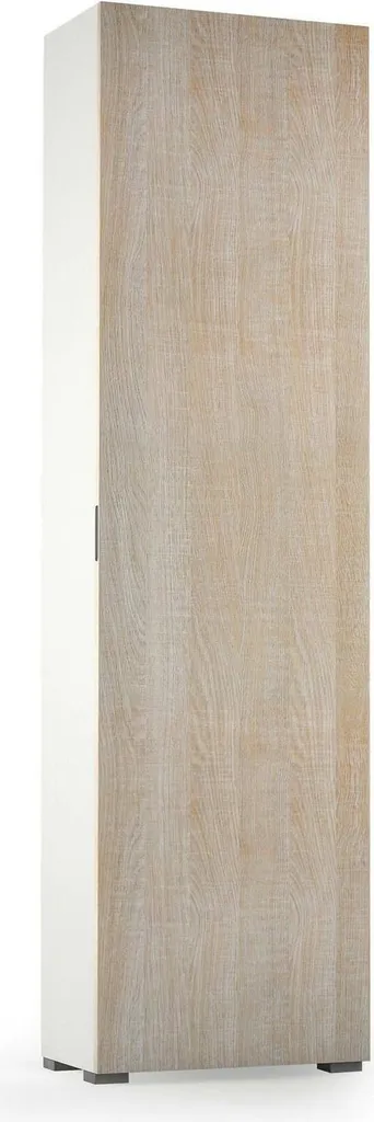 Armoire Blanche Haute 50 cm Abuela, 7 Niveaux de Stockage Gain de Place