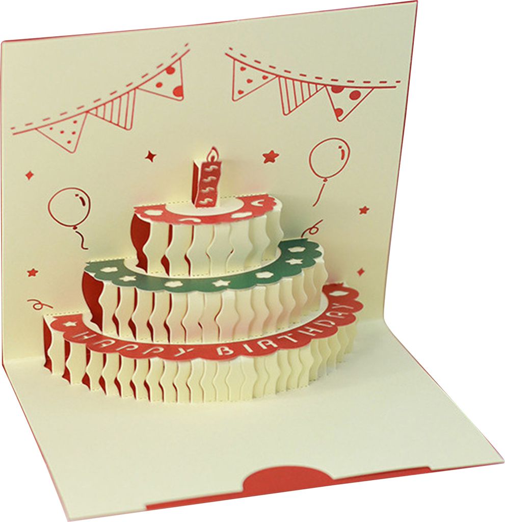 3D-Geburtstagskarte, Pop-Up-Grußkarte mit musikalischen Lichtern, Happy Birthday-Karte mit Kuchen für Frauen, Männer, Kinder, Freunde
