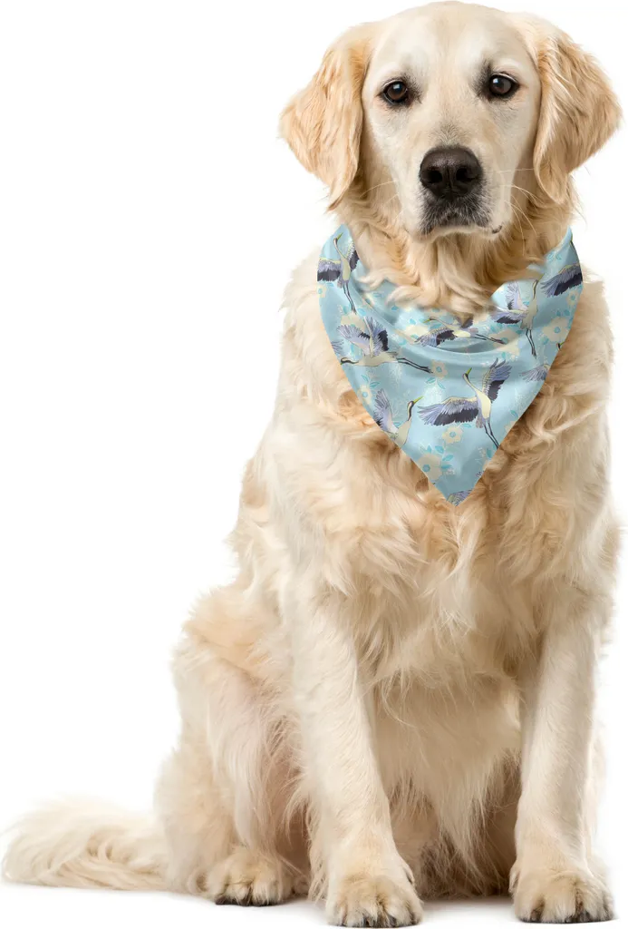 ABAKUHAUS Bandana per uccelli domestici, volo continuo gru floreale, 40x40 cm, azzurro pallido Ceil Blau