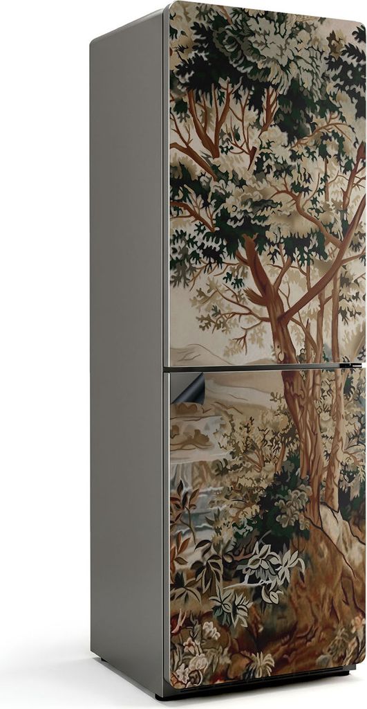 Natürliche Landschaft mit Bäumen – Magnetische Kühlschrank Abdeckung – Dekorfolie magnetisch Küche – Kühlschrank Magnet Deko – selbstk...